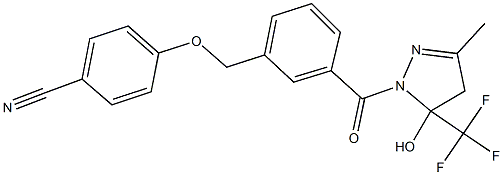 4-[(3-{[5-hydroxy-3-methyl-5-(trifluoromethyl)-4,5-dihydro-1H-pyrazol-1-yl]carbonyl}benzyl)oxy]benzonitrile Struktur