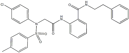 2-[({4-chloro[(4-methylphenyl)sulfonyl]anilino}acetyl)amino]-N-(2-phenylethyl)benzamide Struktur