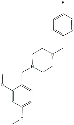 2-{[4-(4-fluorobenzyl)-1-piperazinyl]methyl}-5-methoxyphenyl methyl ether Struktur