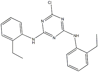 N-[4-chloro-6-(2-ethylanilino)-1,3,5-triazin-2-yl]-N-(2-ethylphenyl)amine Struktur