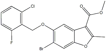 methyl 6-bromo-5-[(2-chloro-6-fluorobenzyl)oxy]-2-methyl-1-benzofuran-3-carboxylate Struktur