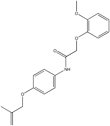 2-(2-methoxyphenoxy)-N-{4-[(2-methyl-2-propenyl)oxy]phenyl}acetamide Struktur