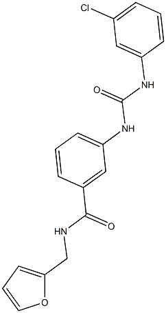 3-{[(3-chloroanilino)carbonyl]amino}-N-(2-furylmethyl)benzamide Struktur