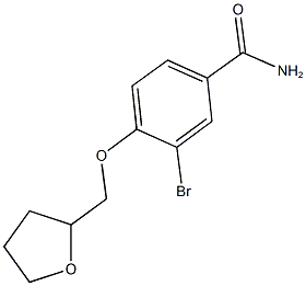 3-bromo-4-(tetrahydro-2-furanylmethoxy)benzamide Struktur