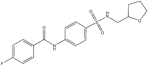 4-fluoro-N-(4-{[(tetrahydro-2-furanylmethyl)amino]sulfonyl}phenyl)benzamide Struktur