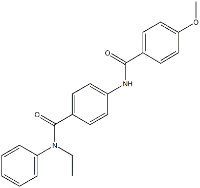 N-ethyl-4-[(4-methoxybenzoyl)amino]-N-phenylbenzamide Struktur