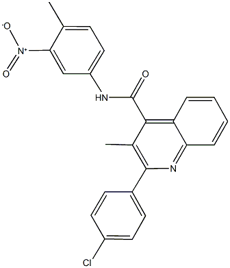 2-(4-chlorophenyl)-N-{3-nitro-4-methylphenyl}-3-methyl-4-quinolinecarboxamide Struktur