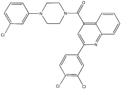 4-{[4-(3-chlorophenyl)-1-piperazinyl]carbonyl}-2-(3,4-dichlorophenyl)quinoline Struktur