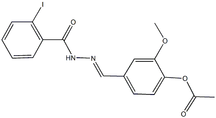 4-[2-(2-iodobenzoyl)carbohydrazonoyl]-2-methoxyphenyl acetate Struktur