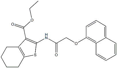 ethyl 2-{[(1-naphthyloxy)acetyl]amino}-4,5,6,7-tetrahydro-1-benzothiophene-3-carboxylate Struktur