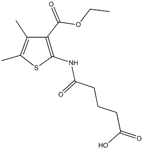 5-{[3-(ethoxycarbonyl)-4,5-dimethyl-2-thienyl]amino}-5-oxopentanoic acid Struktur