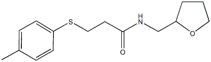 3-[(4-methylphenyl)sulfanyl]-N-(tetrahydro-2-furanylmethyl)propanamide Struktur