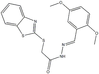 2-(1,3-benzothiazol-2-ylsulfanyl)-N'-(2,5-dimethoxybenzylidene)acetohydrazide Struktur