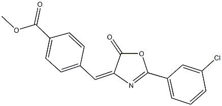 methyl 4-[(2-(3-chlorophenyl)-5-oxo-1,3-oxazol-4(5H)-ylidene)methyl]benzoate Struktur