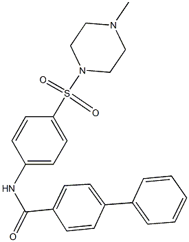 N-{4-[(4-methyl-1-piperazinyl)sulfonyl]phenyl}[1,1'-biphenyl]-4-carboxamide Struktur