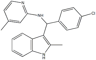 N-[(4-chlorophenyl)(2-methyl-1H-indol-3-yl)methyl]-N-(4-methyl-2-pyridinyl)amine Struktur