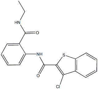 3-chloro-N-{2-[(ethylamino)carbonyl]phenyl}-1-benzothiophene-2-carboxamide Struktur