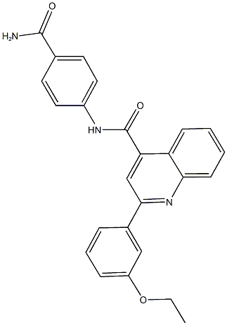 N-[4-(aminocarbonyl)phenyl]-2-(3-ethoxyphenyl)-4-quinolinecarboxamide Struktur