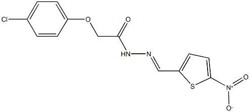 2-(4-chlorophenoxy)-N'-({5-nitrothien-2-yl}methylene)acetohydrazide Struktur