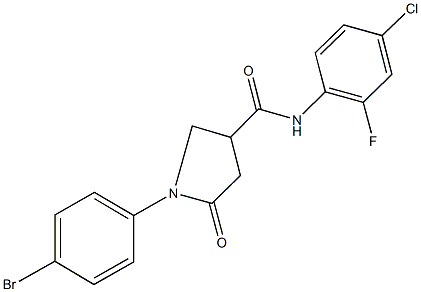 1-(4-bromophenyl)-N-(4-chloro-2-fluorophenyl)-5-oxo-3-pyrrolidinecarboxamide Struktur