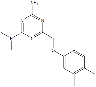 N-{4-amino-6-[(3,4-dimethylphenoxy)methyl]-1,3,5-triazin-2-yl}-N,N-dimethylamine Struktur