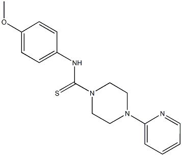 N-(4-methoxyphenyl)-4-(2-pyridinyl)-1-piperazinecarbothioamide Struktur