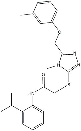 N-(2-isopropylphenyl)-2-({4-methyl-5-[(3-methylphenoxy)methyl]-4H-1,2,4-triazol-3-yl}thio)acetamide Struktur