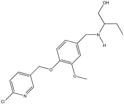 2-({4-[(6-chloro-3-pyridinyl)methoxy]-3-methoxybenzyl}amino)-1-butanol Struktur