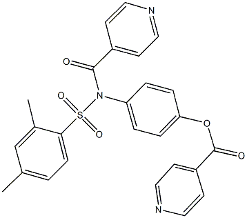 4-[[(2,4-dimethylphenyl)sulfonyl](isonicotinoyl)amino]phenyl isonicotinate Struktur