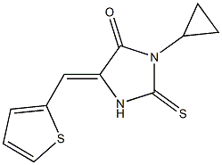 3-cyclopropyl-5-(2-thienylmethylene)-2-thioxo-4-imidazolidinone Struktur