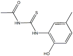 N-acetyl-N'-(2-hydroxy-5-methylphenyl)thiourea Struktur