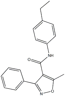 N-(4-ethylphenyl)-5-methyl-3-phenyl-4-isoxazolecarboxamide Struktur