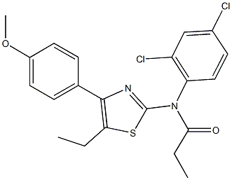 N-(2,4-dichlorophenyl)-N-[5-ethyl-4-(4-methoxyphenyl)-1,3-thiazol-2-yl]propanamide Struktur