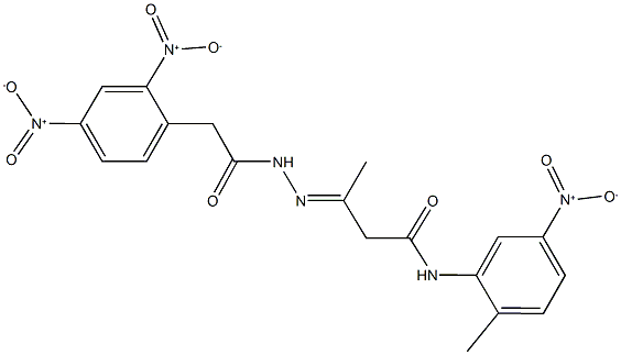 3-[({2,4-dinitrophenyl}acetyl)hydrazono]-N-{5-nitro-2-methylphenyl}butanamide Struktur