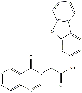 N-dibenzo[b,d]furan-3-yl-2-(4-oxo-3(4H)-quinazolinyl)acetamide Struktur