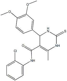 N-(2-chlorophenyl)-4-(3,4-dimethoxyphenyl)-6-methyl-2-thioxo-1,2,3,4-tetrahydro-5-pyrimidinecarboxamide Struktur