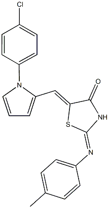 5-{[1-(4-chlorophenyl)-1H-pyrrol-2-yl]methylene}-2-[(4-methylphenyl)imino]-1,3-thiazolidin-4-one Struktur