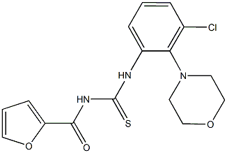 N-[3-chloro-2-(4-morpholinyl)phenyl]-N'-(2-furoyl)thiourea Struktur