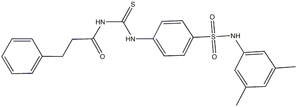 N-(3,5-dimethylphenyl)-4-({[(3-phenylpropanoyl)amino]carbothioyl}amino)benzenesulfonamide Struktur