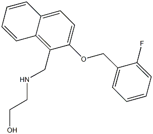 2-[({2-[(2-fluorobenzyl)oxy]-1-naphthyl}methyl)amino]ethanol Struktur