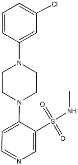 4-[4-(3-chlorophenyl)-1-piperazinyl]-N-methyl-3-pyridinesulfonamide Struktur