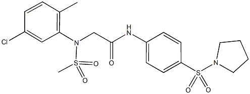 2-[5-chloro-2-methyl(methylsulfonyl)anilino]-N-[4-(1-pyrrolidinylsulfonyl)phenyl]acetamide Struktur