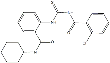 2-({[(2-chlorobenzoyl)amino]carbothioyl}amino)-N-cyclohexylbenzamide Struktur