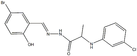 N'-(5-bromo-2-hydroxybenzylidene)-2-(3-chloroanilino)propanohydrazide Struktur