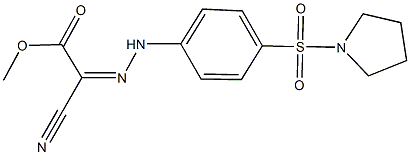 methyl cyano{[4-(pyrrolidin-1-ylsulfonyl)phenyl]hydrazono}acetate Struktur