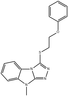 2-[(9-methyl-9H-[1,2,4]triazolo[4,3-a]benzimidazol-3-yl)sulfanyl]ethyl phenyl ether Struktur