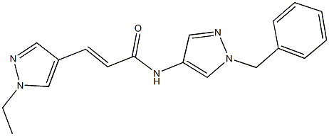 N-(1-benzyl-1H-pyrazol-4-yl)-3-(1-ethyl-1H-pyrazol-4-yl)acrylamide Struktur