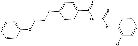 N-(2-hydroxyphenyl)-N'-[4-(2-phenoxyethoxy)benzoyl]thiourea Struktur