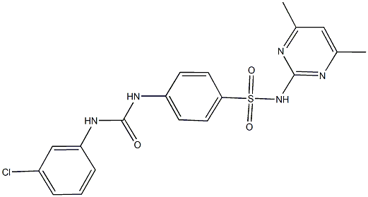 4-{[(3-chloroanilino)carbonyl]amino}-N-(4,6-dimethyl-2-pyrimidinyl)benzenesulfonamide Struktur