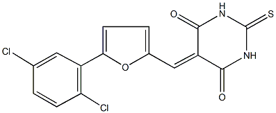 5-{[5-(2,5-dichlorophenyl)-2-furyl]methylene}-2-thioxodihydro-4,6(1H,5H)-pyrimidinedione Struktur